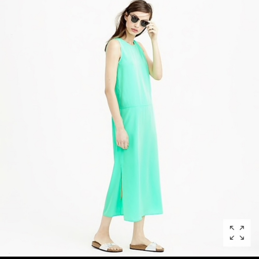 J. Crew Bright Mint Green Summer Sheath Dress -- S